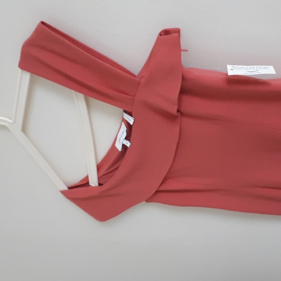 Lark & Ro Women's Asymmetrical Flounce Neckline Sheath Dress - Picture 7 of 9